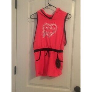 Baby Phat Girls Printed Romper Jumpsuit Shorts Size 10/12 Pink Black